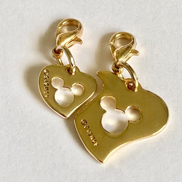 Vintage Mickey Mouse Heart Charm Zipper Pull Purse Clip On Signed Mommy & Me - Picture 10 of 10